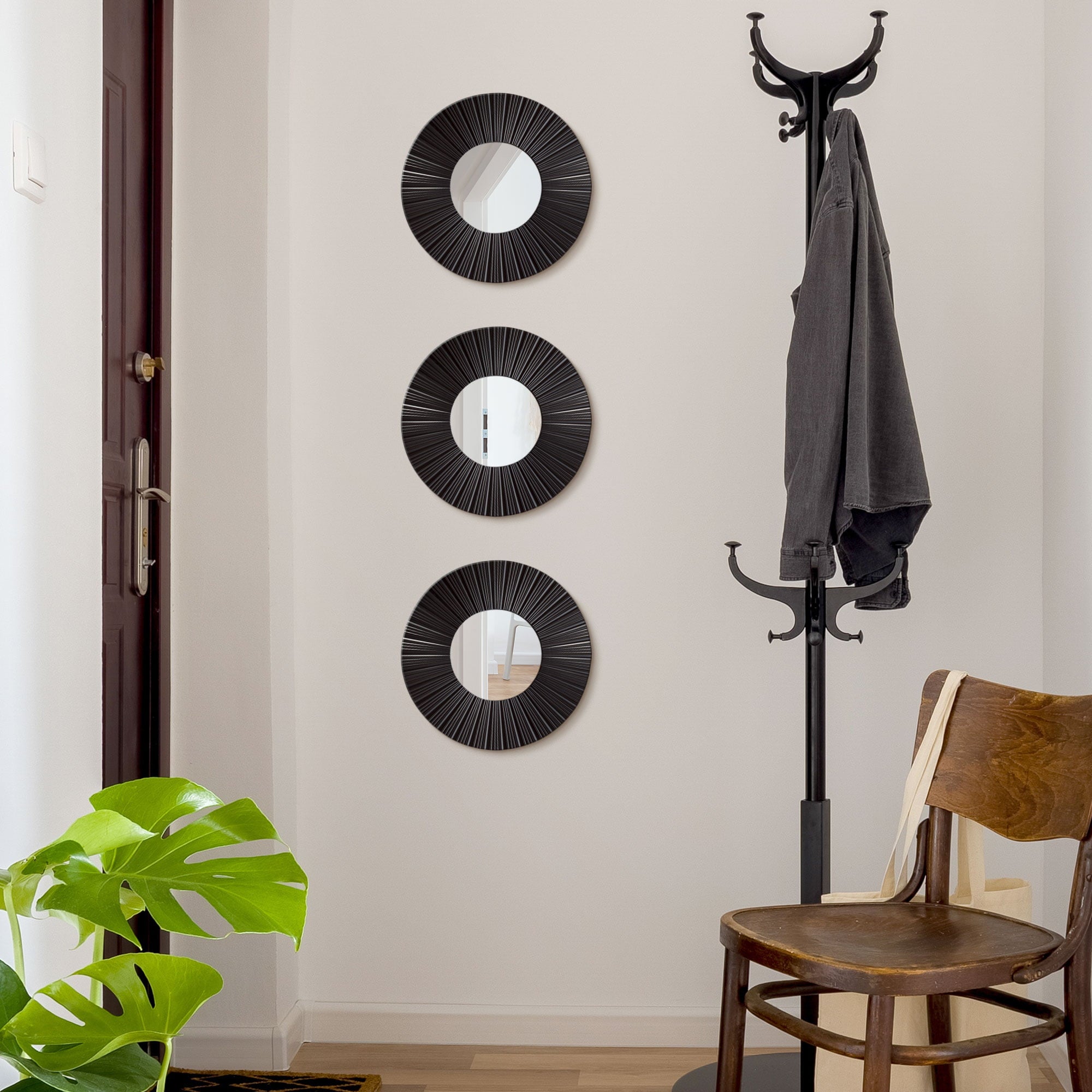 Mainstays Modern Round Wall Mirror in Black Home 10