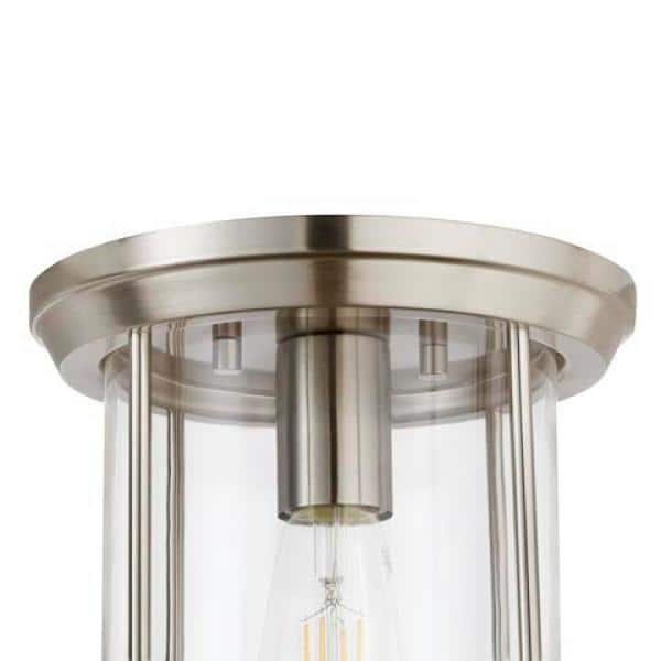 Melrose Park 8 in. 1-Light Brushed Nickel Flush Mount