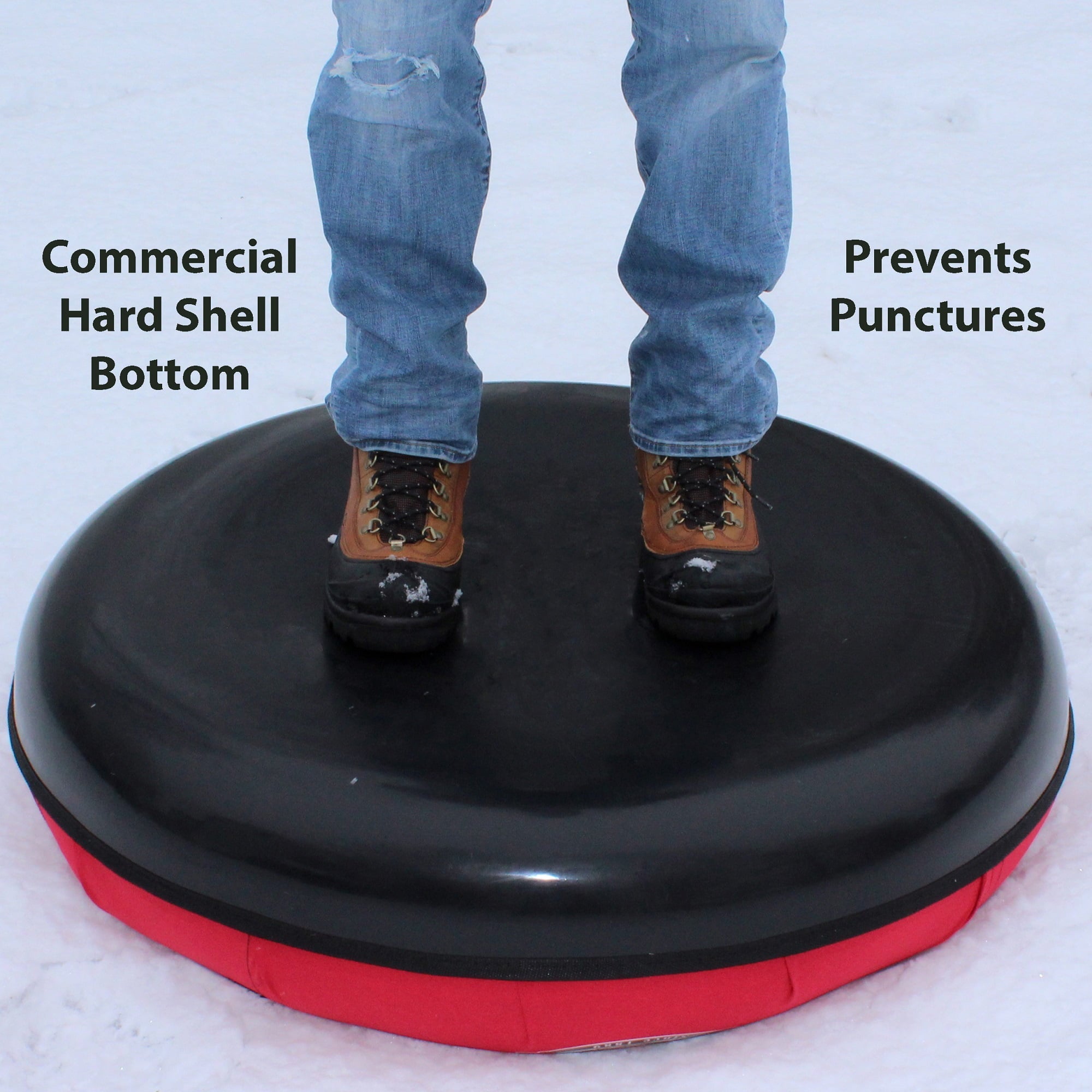 Flexible Flyer Heavy-Duty Snow Tube. Hard Plastic Bottom Inflatable Sled