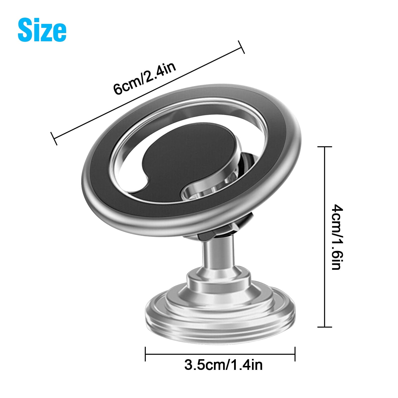Magnetic Phone Car Mount, TSV 360 Rotation Dashboard Phone Holder for Car with Strong Adhesive Stick, Magnet Car Phone Holder Mount Fit for iPhone 14 13 12 11 Pro SE XR XS, Samsung LG Phones