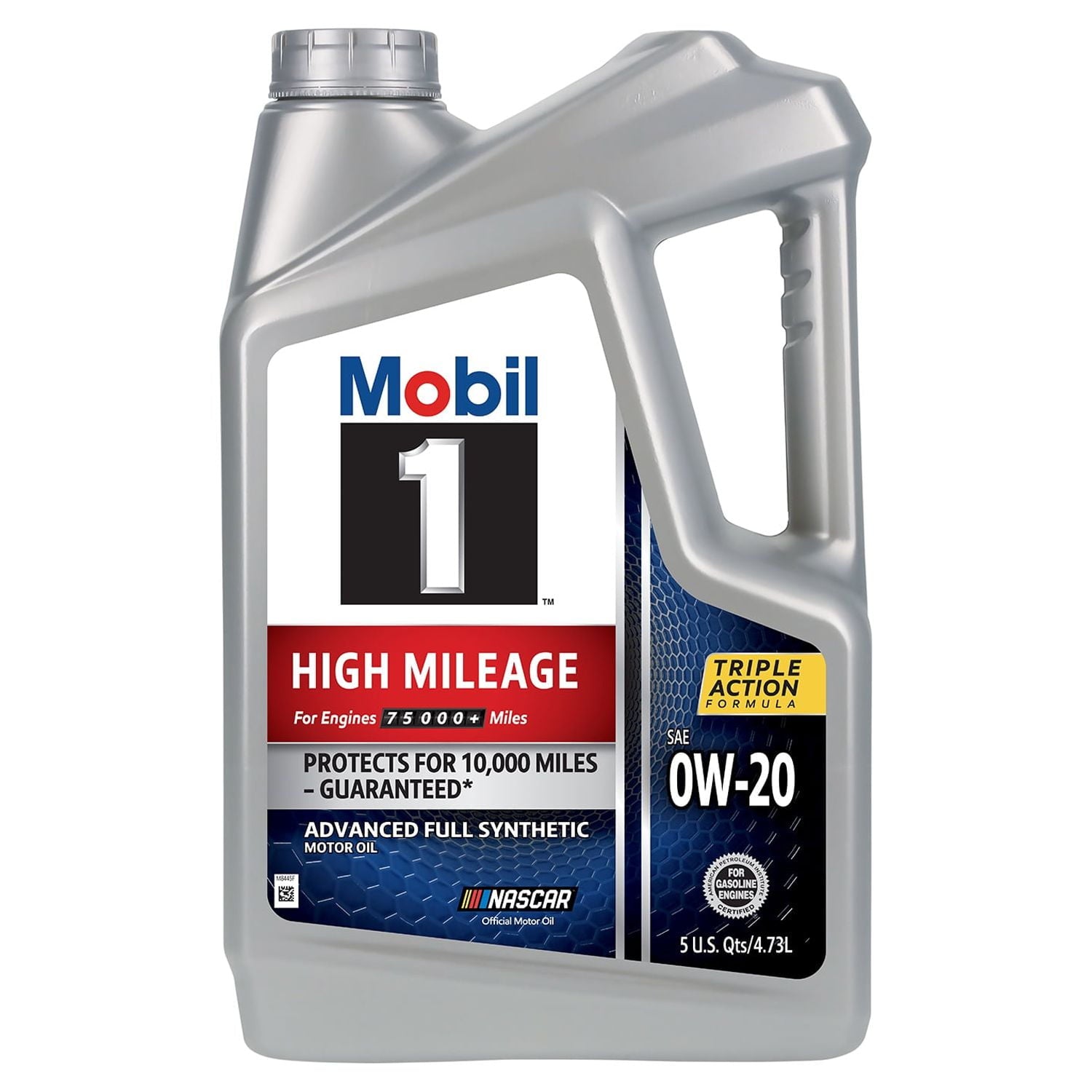 Mobil 1 High Mileage Full Synthetic Motor Oil 0W-20, 5 qt