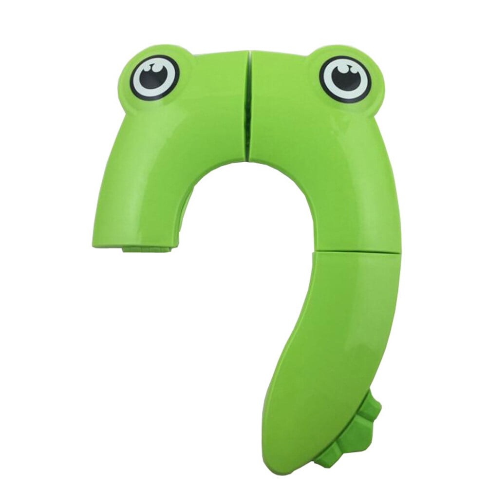 Baby toilet seat cover Foldable Potty Training Seat Baby Travel Toilet Seat Covers Liners with Carry Bag Upgrade Non Design Shaped(Green)