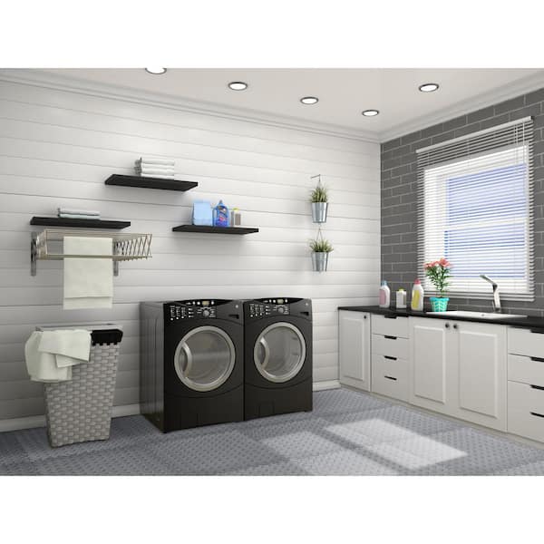 Gray 24 in. x 24 in. EVA Foam Solid Color Diamond Plate Interlocking Tile (54-Tile)