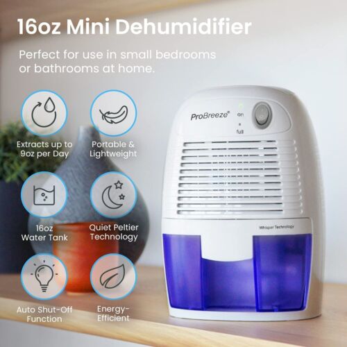 Pro Breeze Dehumidifiers for Home,225sqft Small Dehumidifiers for Room,16oz T...