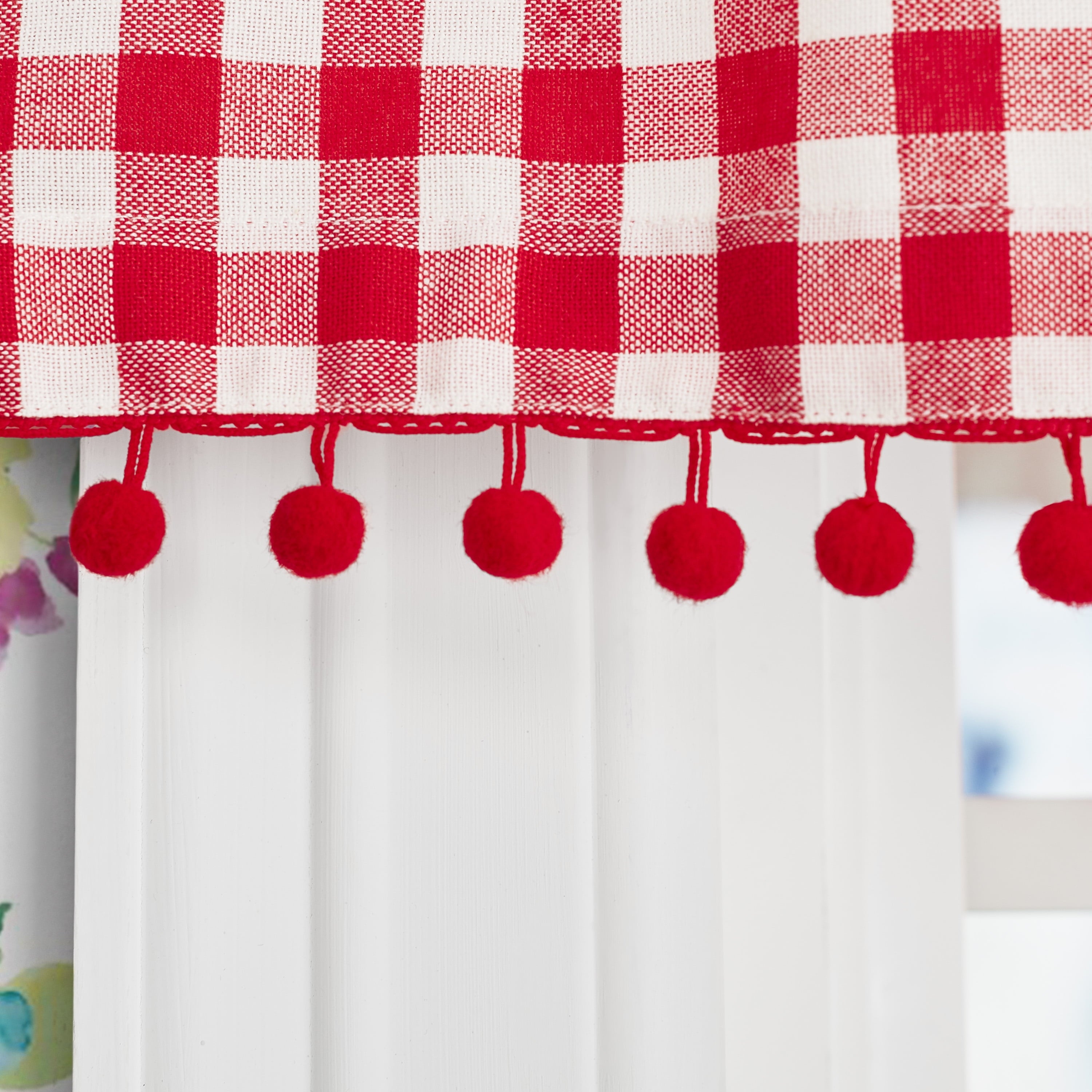 The Pioneer Woman Gingham 3-Piece Tier & Valance Set, Red