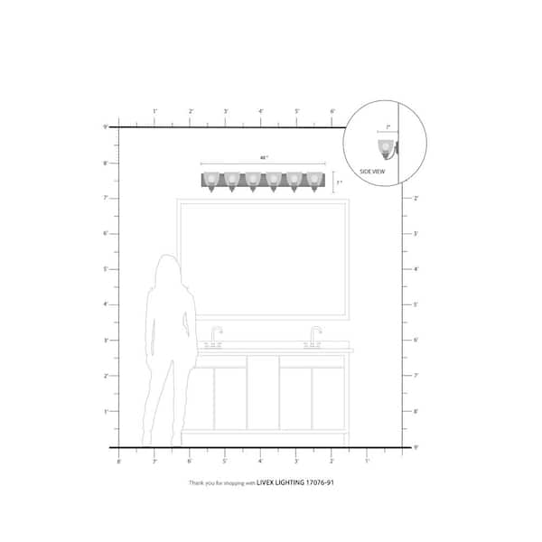 Birmingham 6 Light Brushed Nickel Vanity Sconce