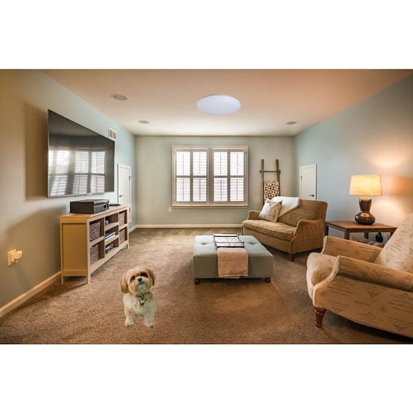 Square 19.5 in. 1-Light White LED Flush Mount Ceiling Fixture 4000K