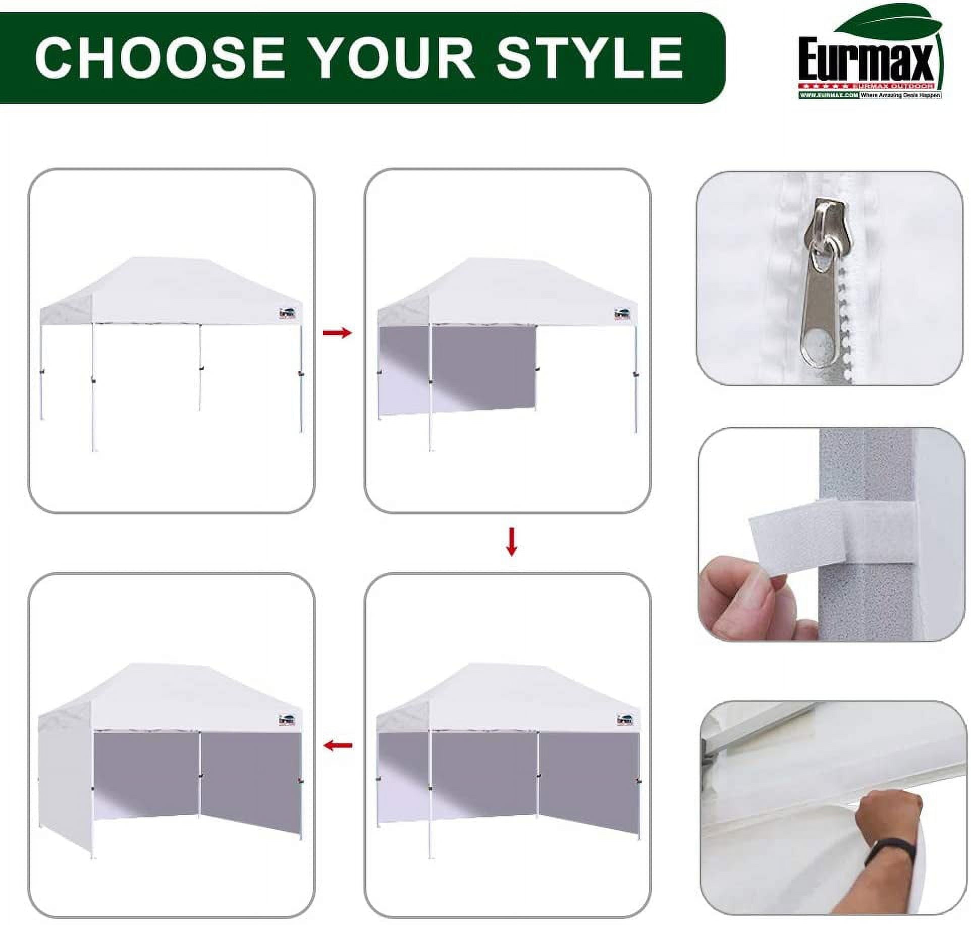 Eurmax 10'x15' Ez Pop Up Canopy Tent Commercial Instant Canopies with Heavy Duty Roller Bag,Bonus 4 Sand Weights BagsPurple)