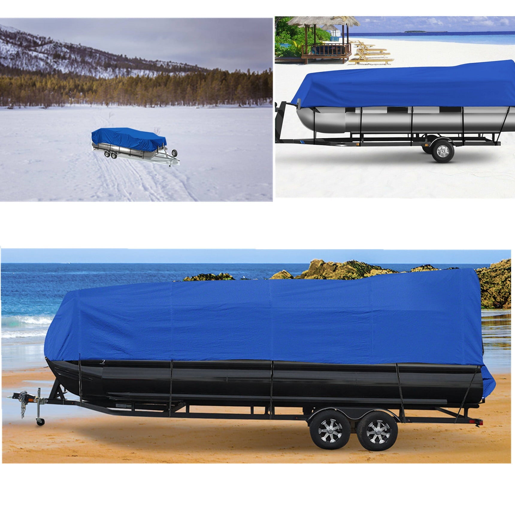 munirater 21-24 Boat Cover Waterproof Trailerable Heavy Duty Pontoon Beam 102