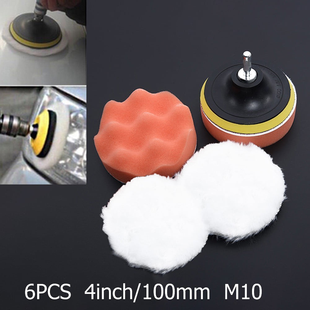 4in Gross Polishing Buffing Pad Kit Tool with Drill Adapter Car Polisher Buffer