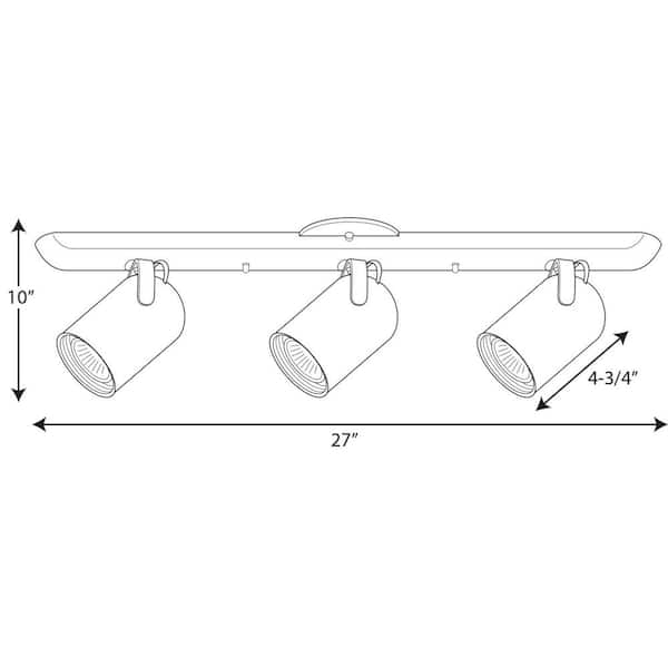 3-Light Urban Bronze Track Lighting Fixture
