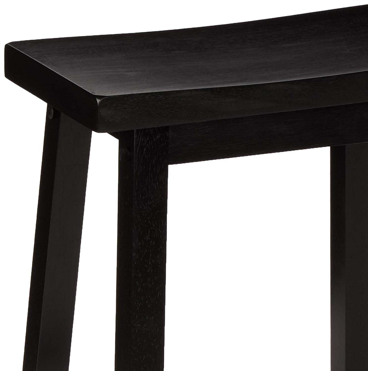 Mainstays Counter Height Backless Saddle Wood Stool Set of Two, Black