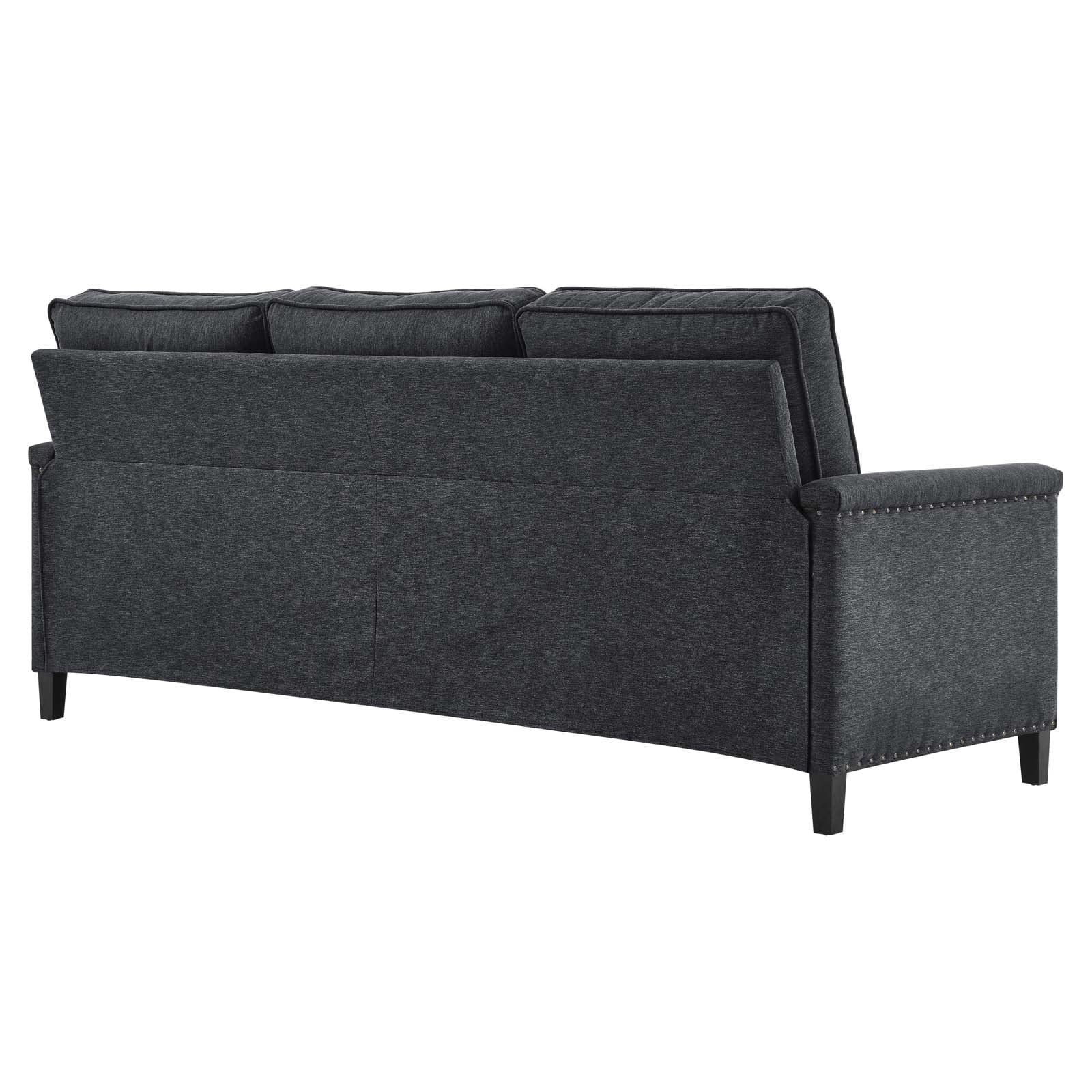 Modway Ashton Upholstered Fabric Sectional Sofa in Charcoal