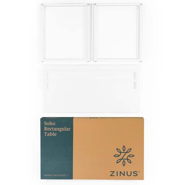 24 in. Rectangular White Computer Desk