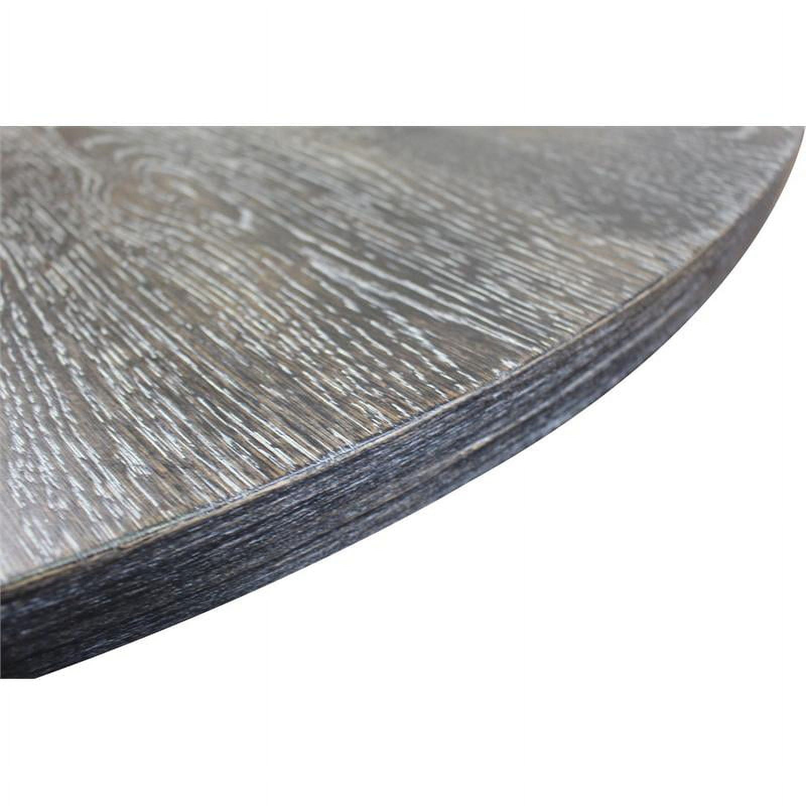 Bowery Hill Farmhouse Style Wood Round Dining Table in Weathered Gray