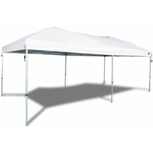 20' x 10' Straight Leg (200 Sq. ft Coverage), White, Easy Pop-up Canopy, 63 lbs