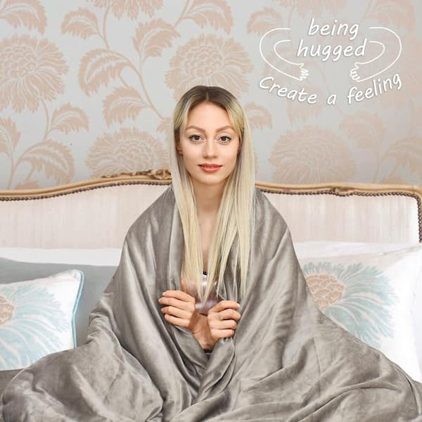 Grey Heavy weighted Sensory 60 in. x 80 in. 20 lb. Weighted Blankets