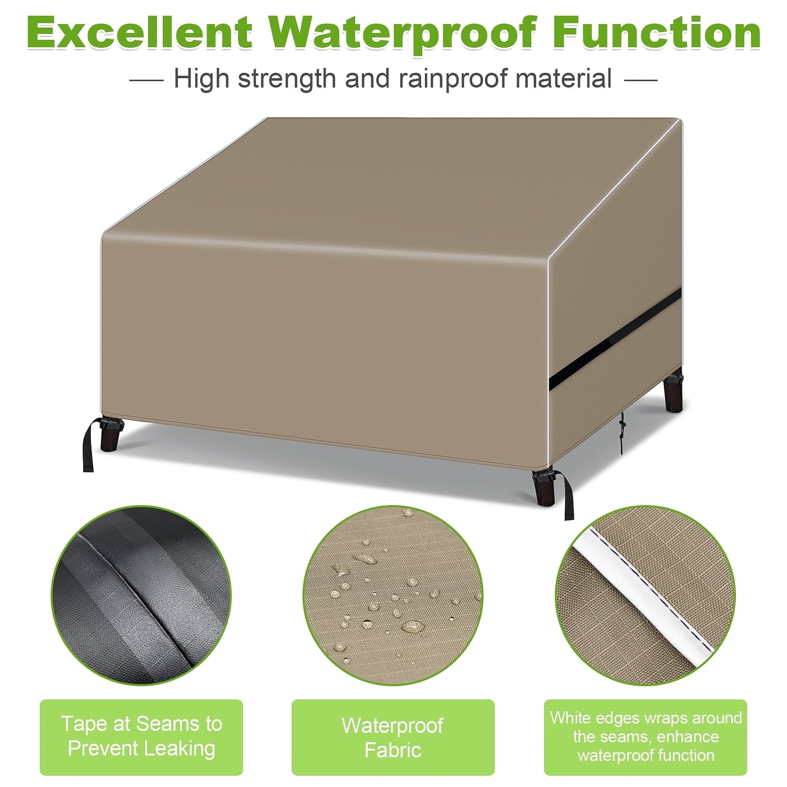 Patio Loveseat Cover, GARPROVM Patio Furniture Cover, 54