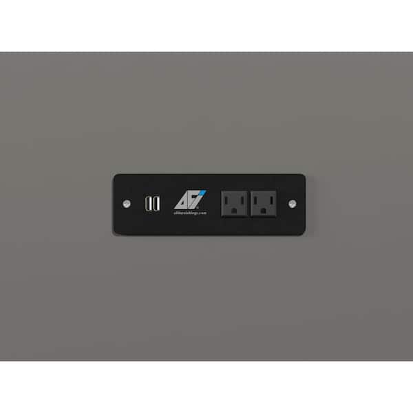 Hamilton Full Grey Murphy Bed Chest with Memory Foam Folding Mattress Built-in Charging Station and Storage Drawer