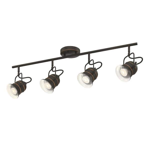 Boswell 3 ft. 4-Light Oil-Rubbed Bronze with Highlights Track Light Kit