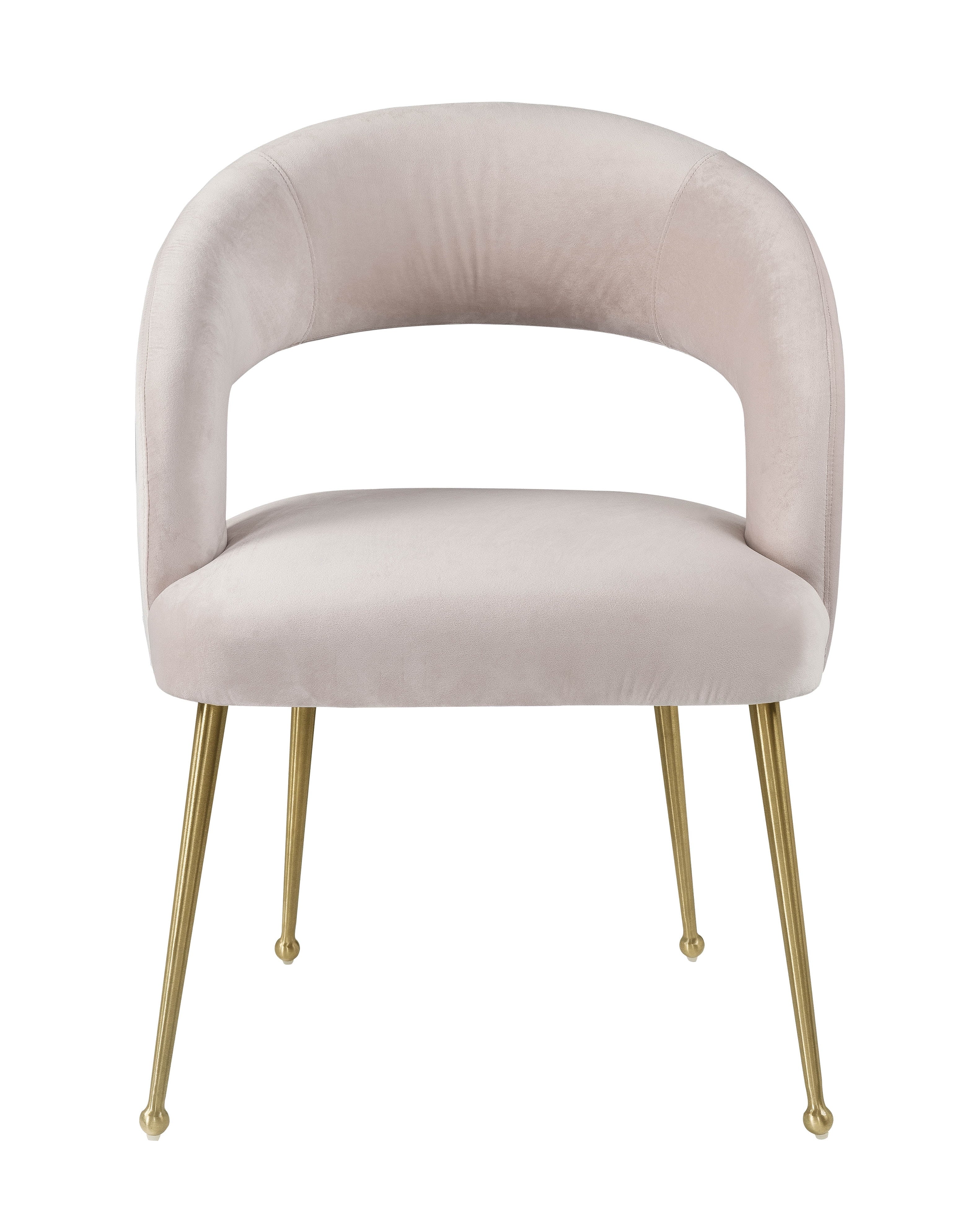 Rocco Open Back Blush Velvet Dining Chair by TOV Furniture