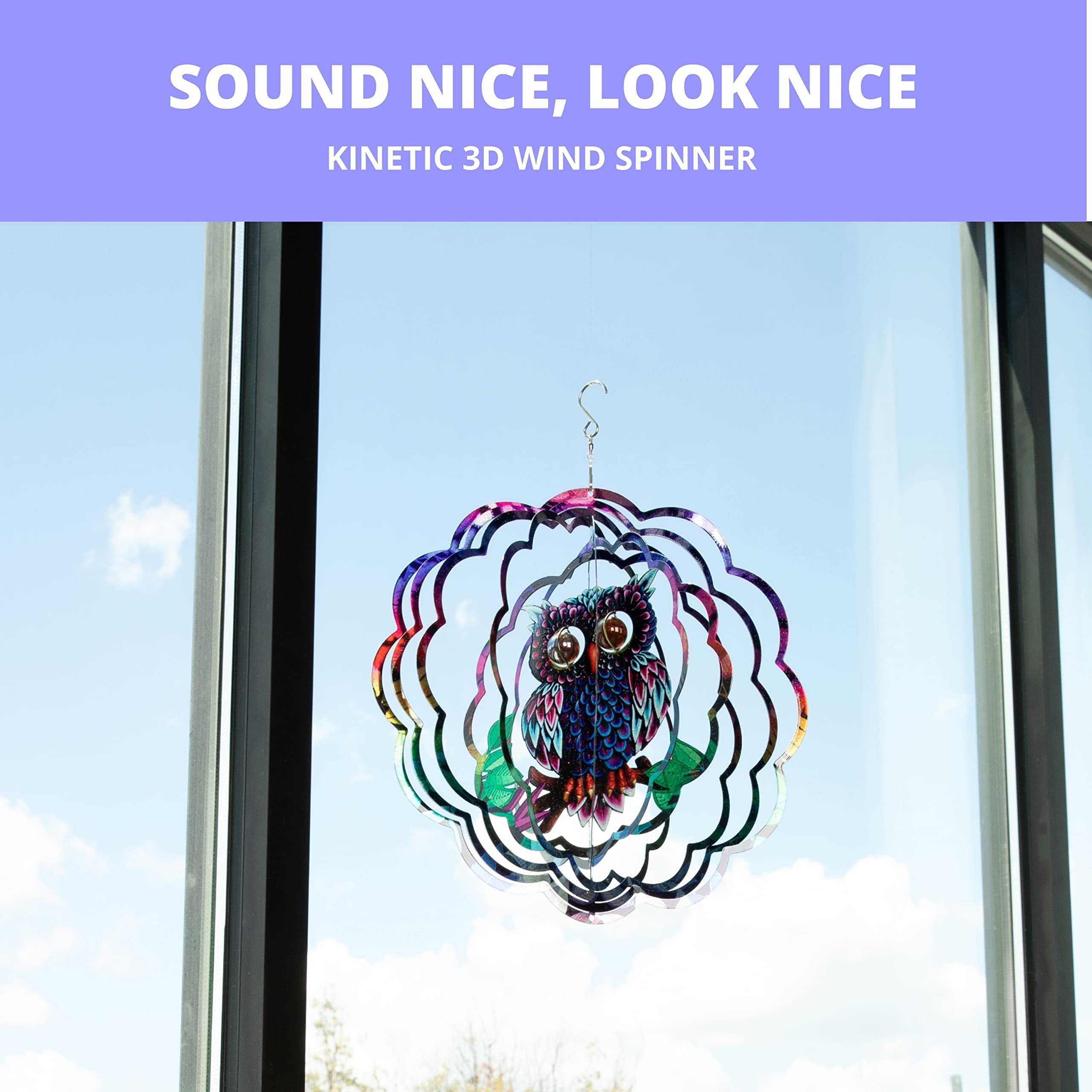 VP Home Mystical Kinetic Multicolor 3D Metal Wind Spinner, 1.06