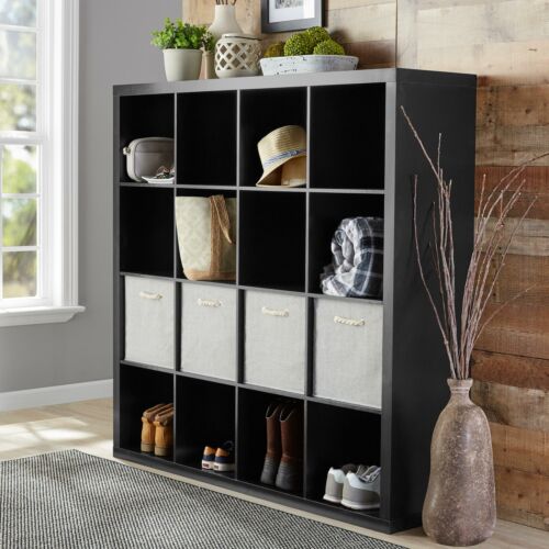 Large16 Cube Modern Bookshelf Storage Organizer Office Living Room Dorm Black