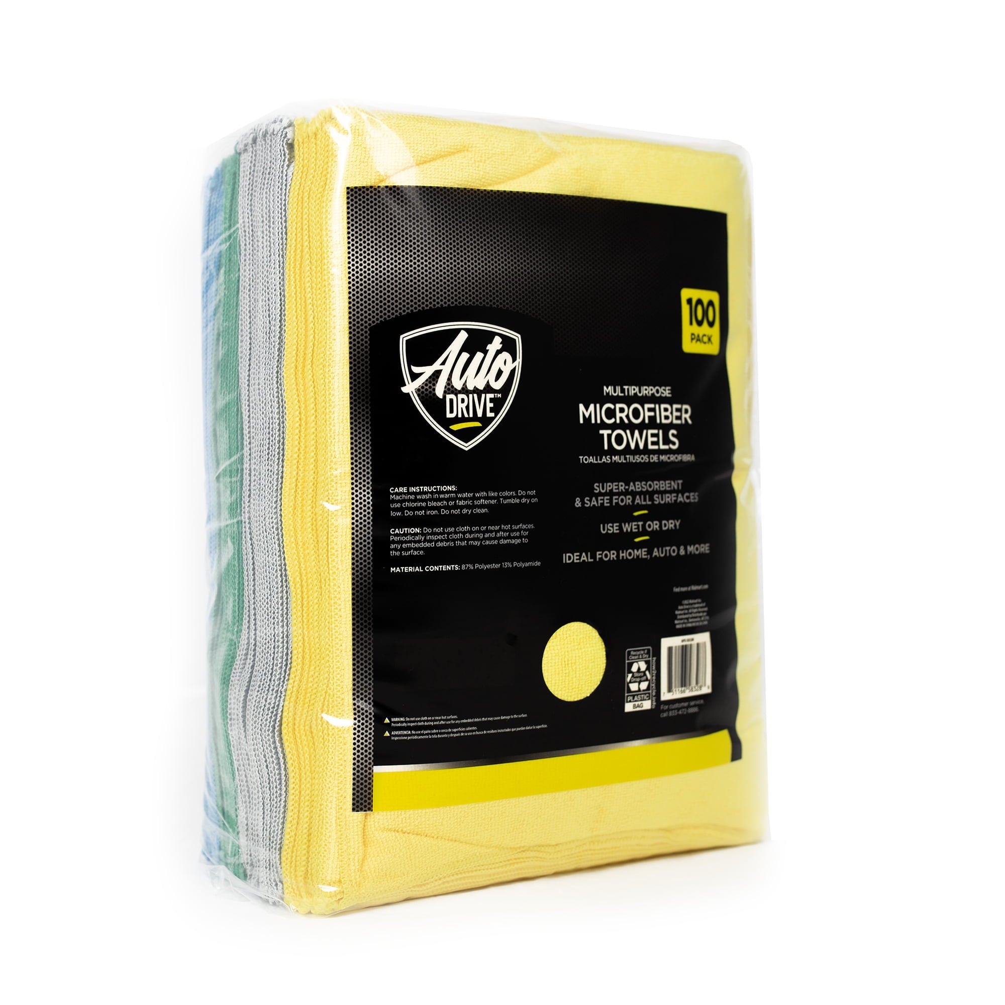 Auto Drive Multi-Purpose Microfiber Heavy Duty Cleaning Towels 100 Pack