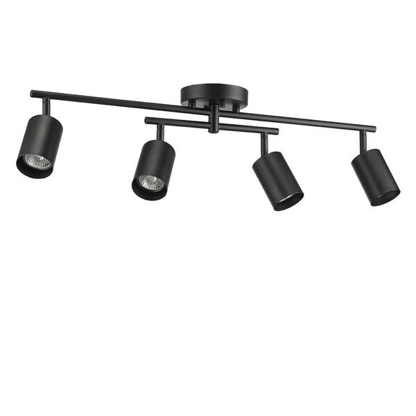 Miller 2.16 ft. 4-Light Matte Black Fixed Track Lighting Kit