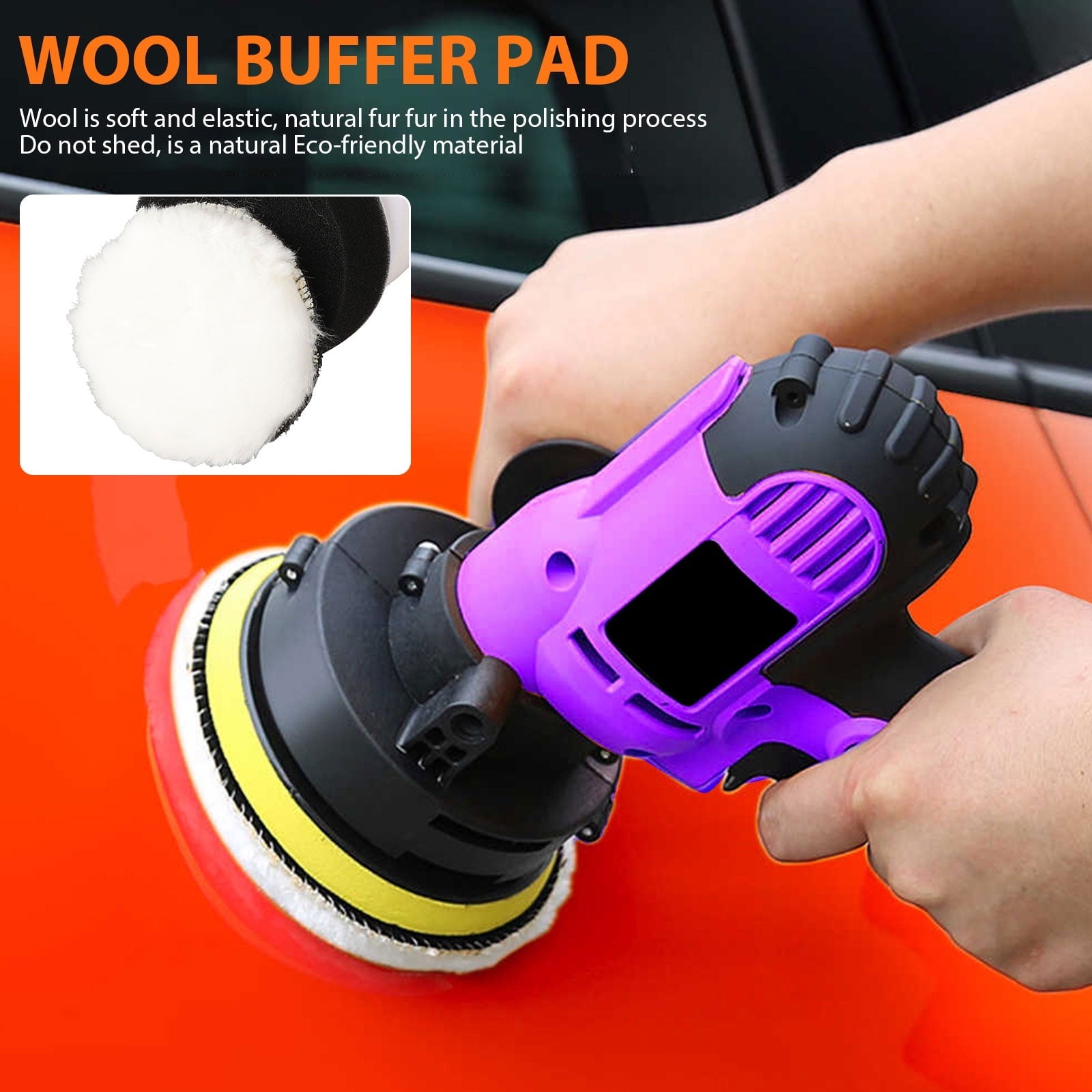 EEEkit 31pcs Car Polishing Sponge Pad Kit, Buffing and Polishing Kit with Waffle Foam,  Wool Grip Pads,  Backing Plates,  Drill Adapter,  Sanding Papers, Threaded Polisher Grip