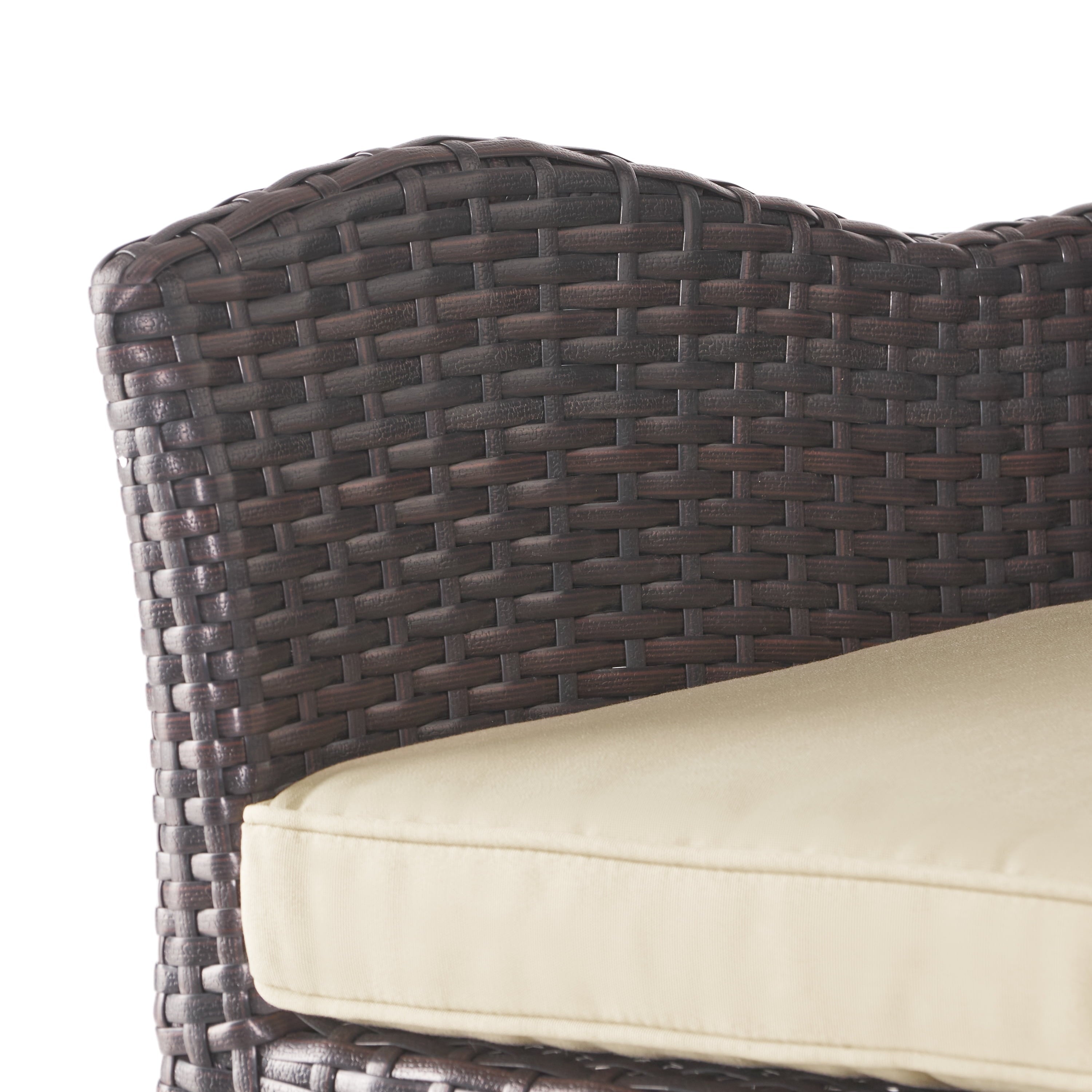 Brown Wicker Swivel Armed Barstool