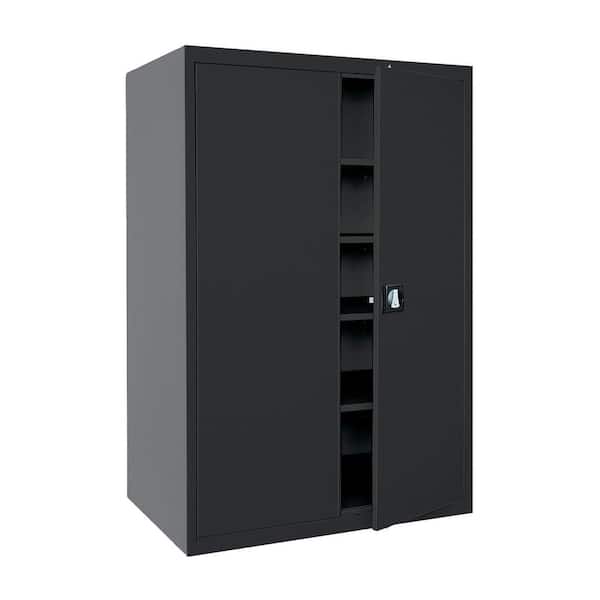Elite Series Steel Freestanding Garage Cabinet in Black (46 in. W x 72 in. H x 24 in. D)
