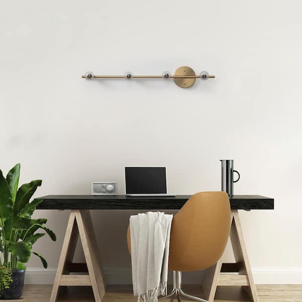 2.4 ft. 4-Light Slim Matte Brass Fixed Track Lighting Kit