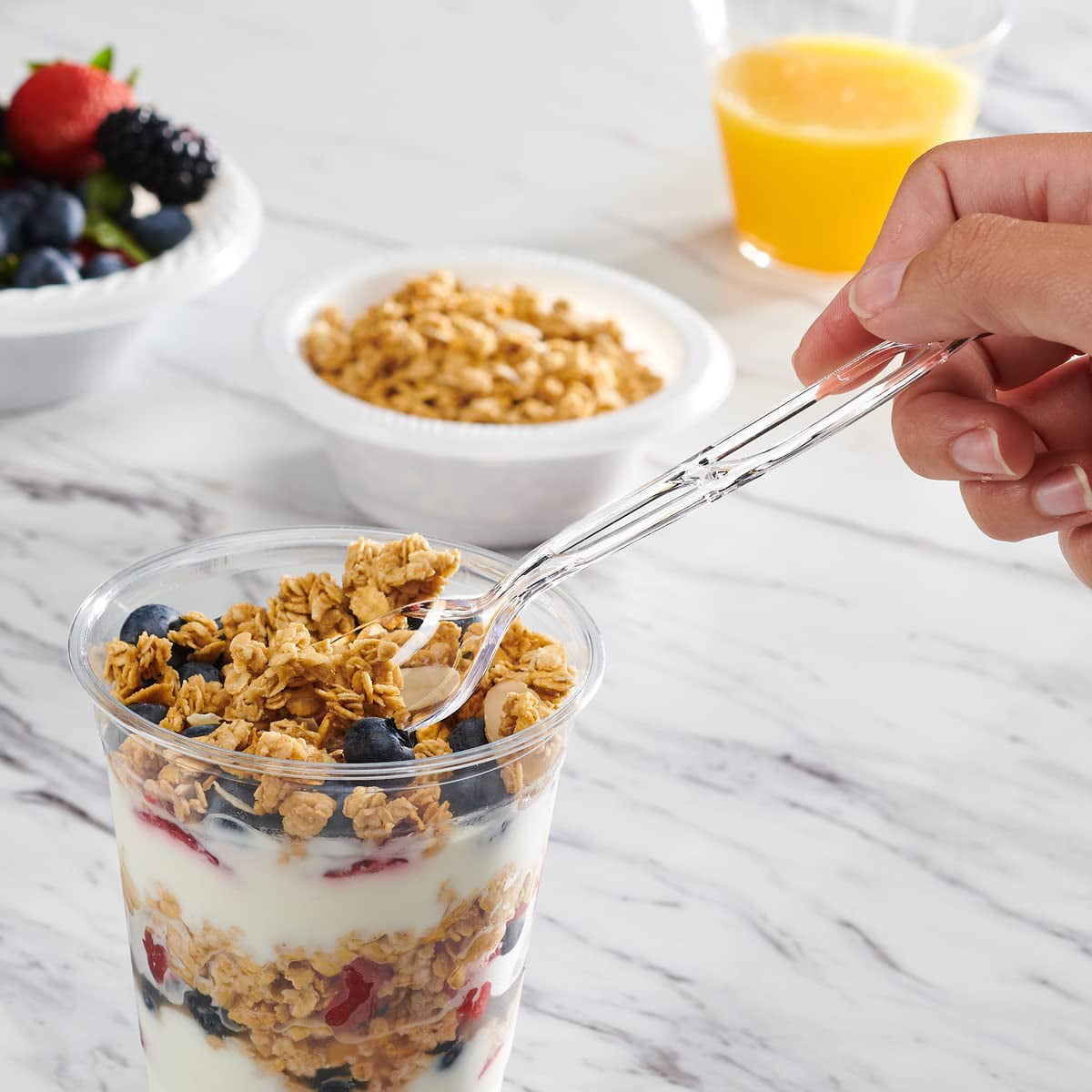 Comfy Package Clear Heavyweight Plastic Spoons Heavy Duty Disposable Silverware, 50-Pack