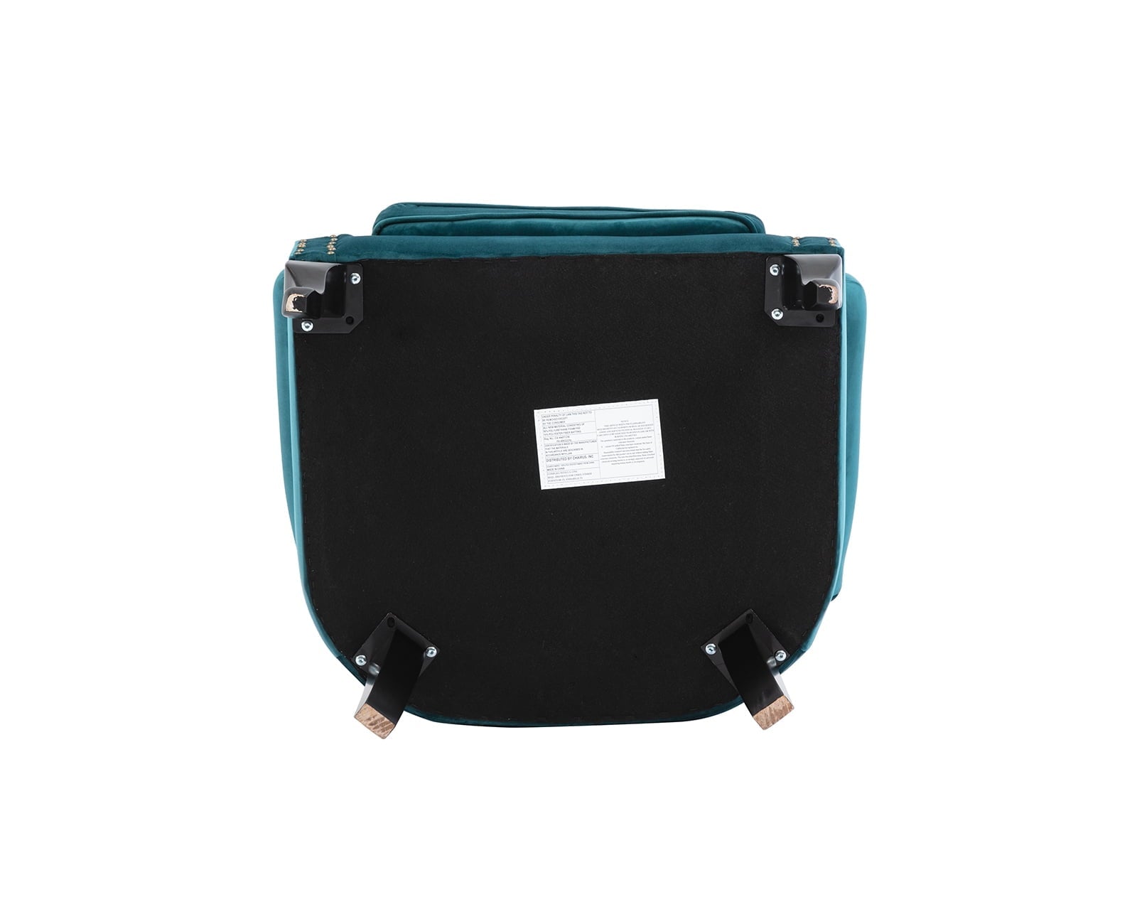 Guyou Mid Century Accent Chair Modern Button Tufted Armchair Wingback Club Chair Velvet Single Sofa Lounge Chair with Pillow for Living Room Bedroom, Teal Blue