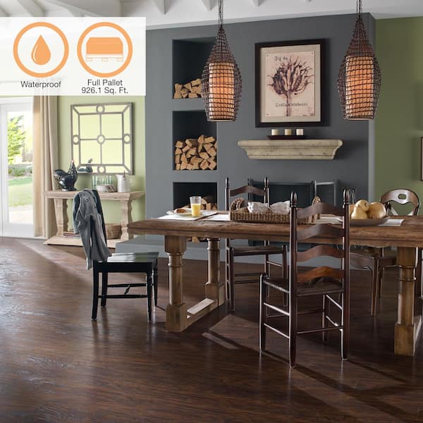 XP+ Edgeview Hickory 10 mm T x 5.2 in. W Waterproof Laminate Wood Flooring (926.1 sqft/pallet)