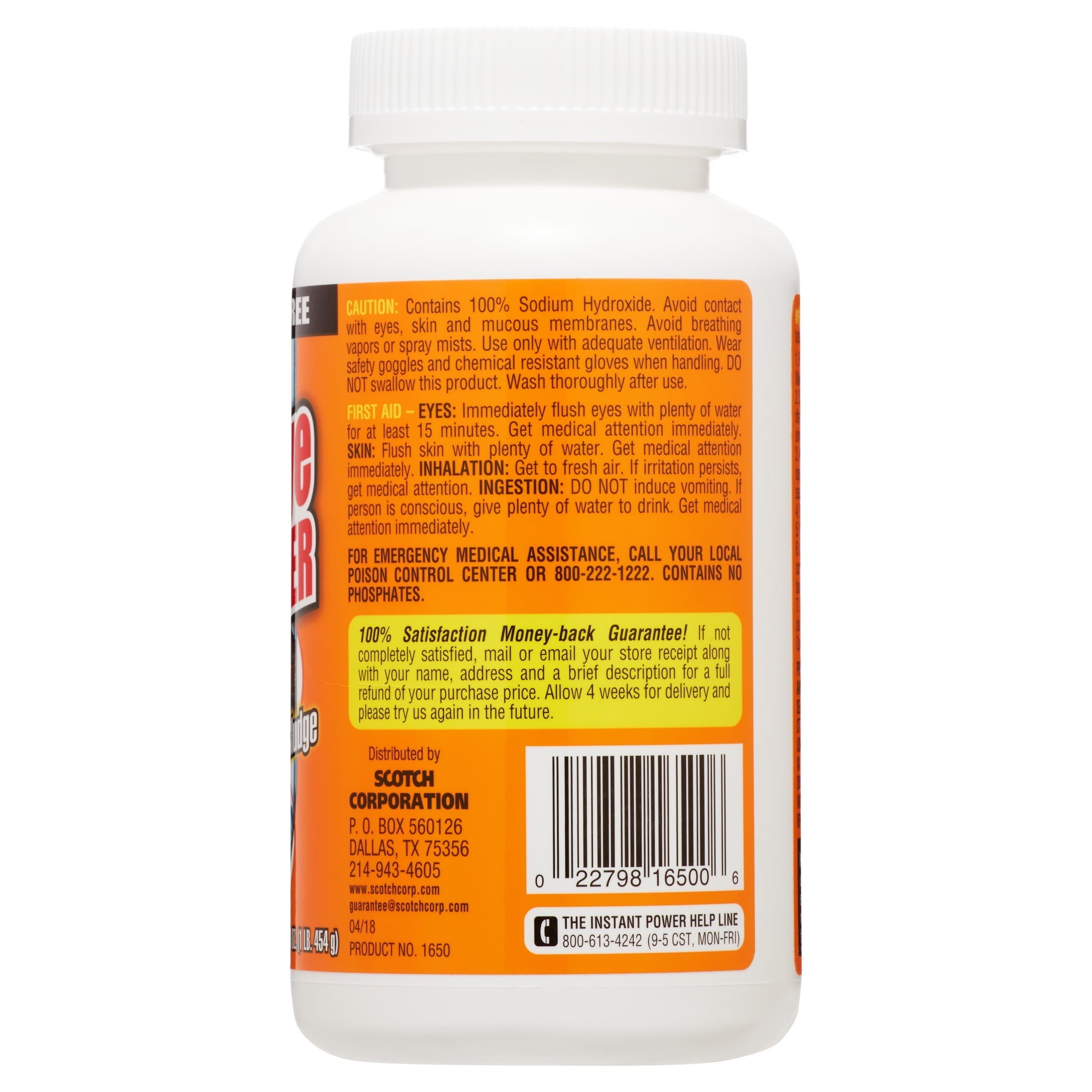 Instant Power Crystal Lye Drain Opener, 16 oz