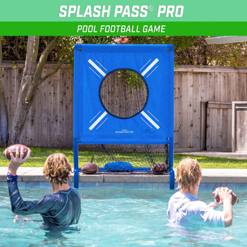 Splash Pass PRO Pool Football Game Includes 4 Footballs, 4 Baseballs, Ball Pump
