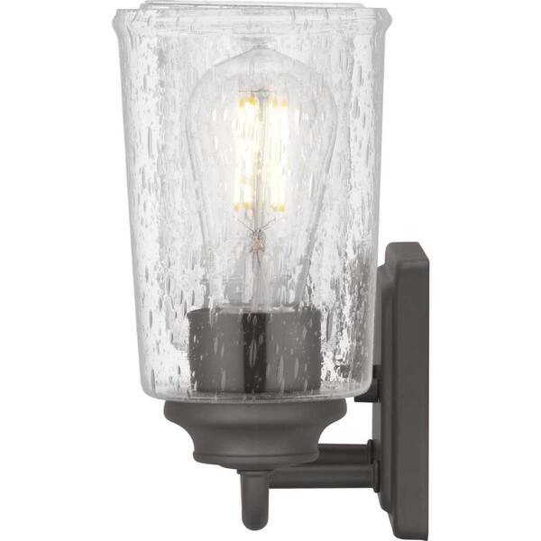 Evangeline 23 in. 3-Light Modern Bronze Farmhouse Bathroom Vanity Light with Clear Seeded Glass Shades