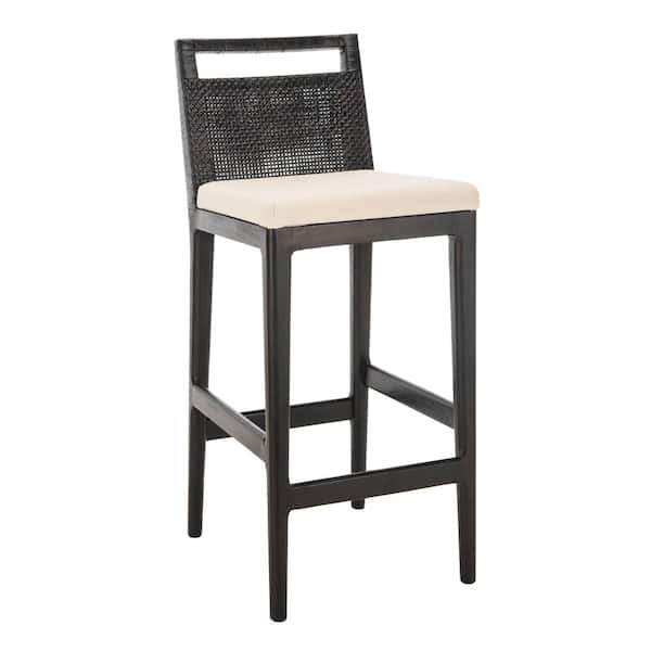 Darin 27.75 in. Black Cushioned Bar Stool