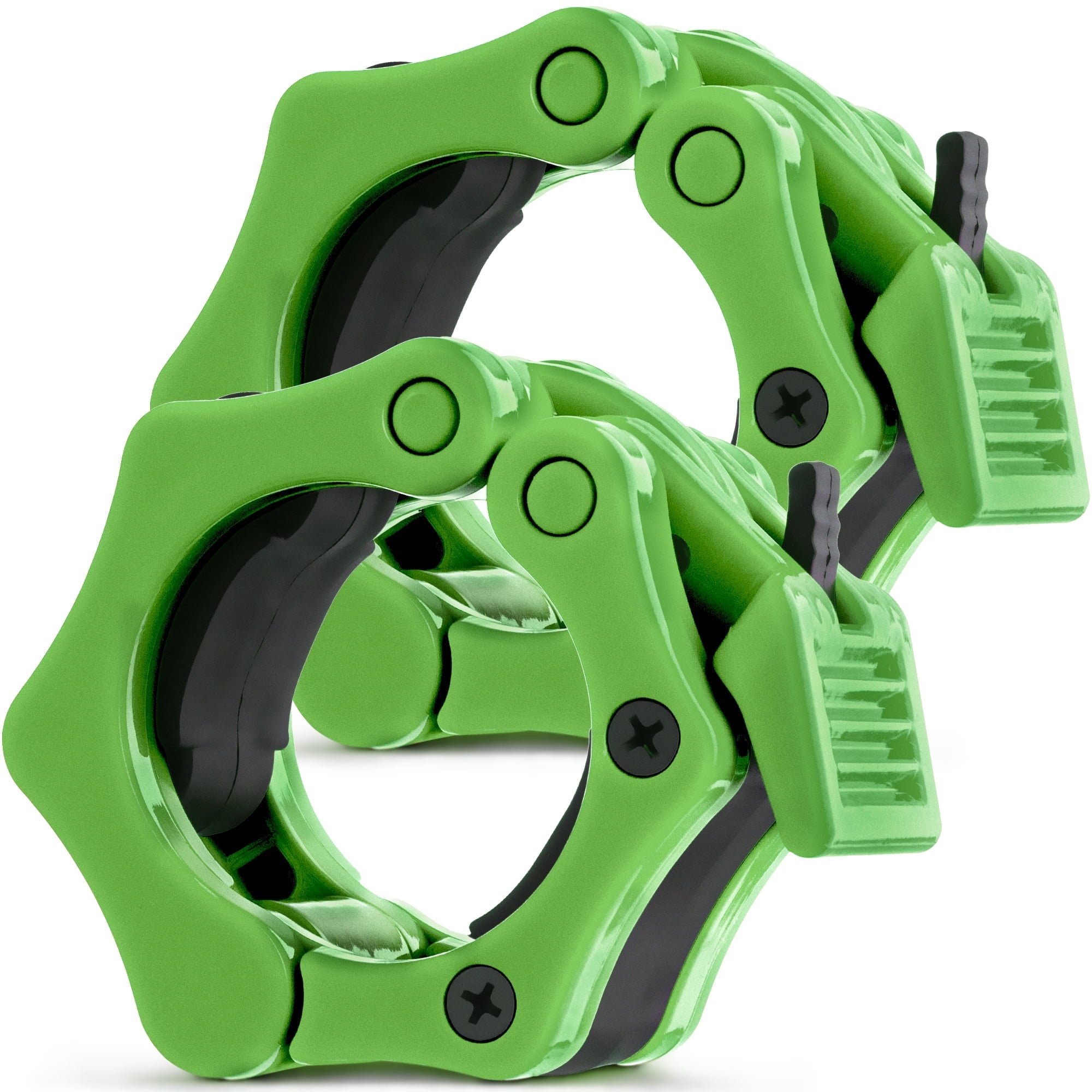 2 inch Olympic Barbell Clips Clamp Barbell Collars Set of 2 Green by Mata1-USA
