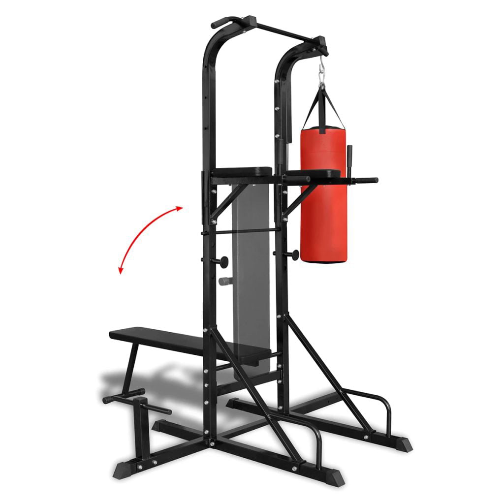 OWSOO Power Tower with Sit-up Bench and Boxing Bag