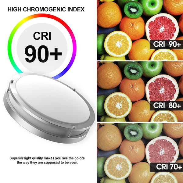 18 in. LED Round Ceiling Light Dimmable Modern Flush Mount Brushed Nickle 24W-32W 3000K-5000K