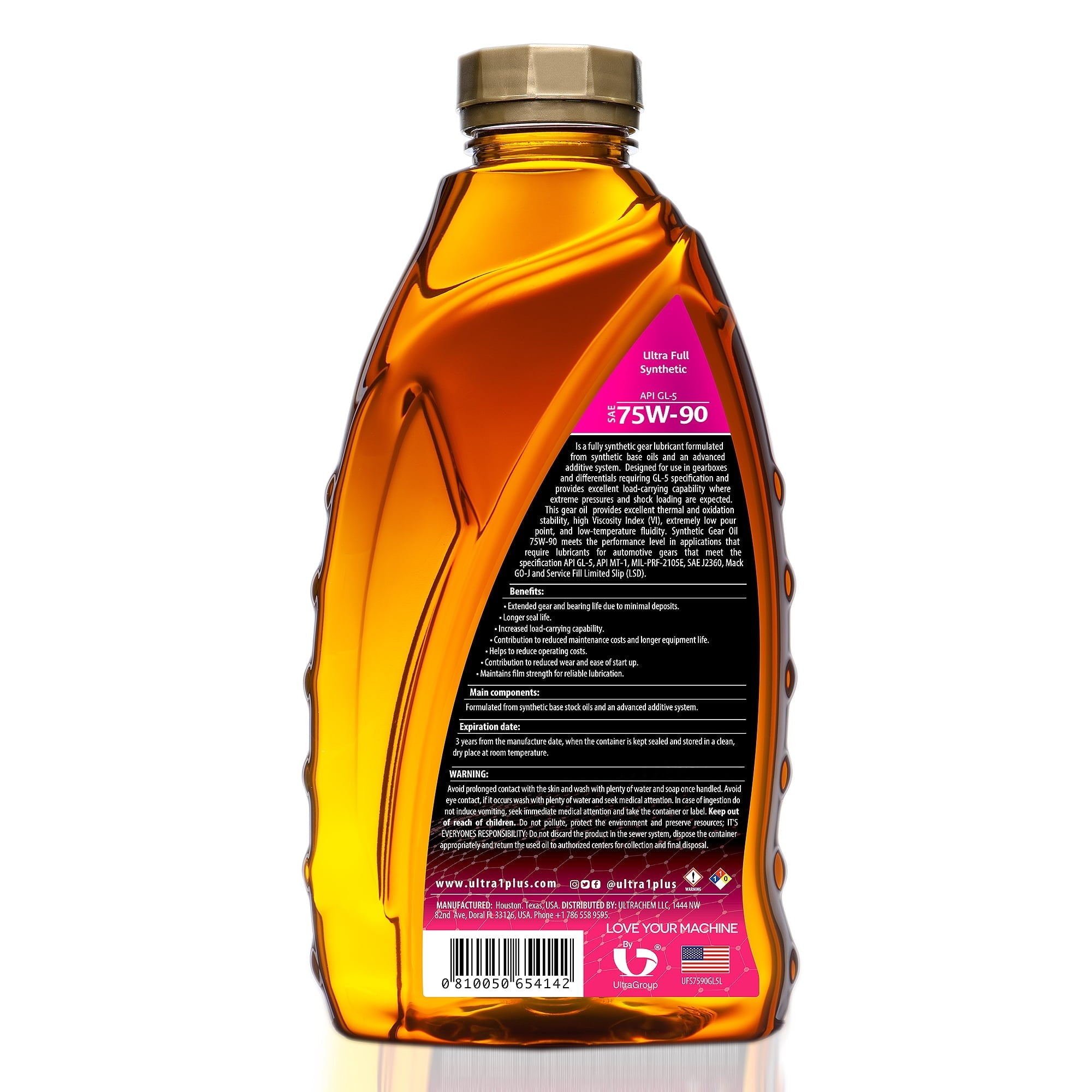 Ultra1Plus™ SAE 75W-90 Synthetic Gear Oil API GL-5 | 3-Pack QT