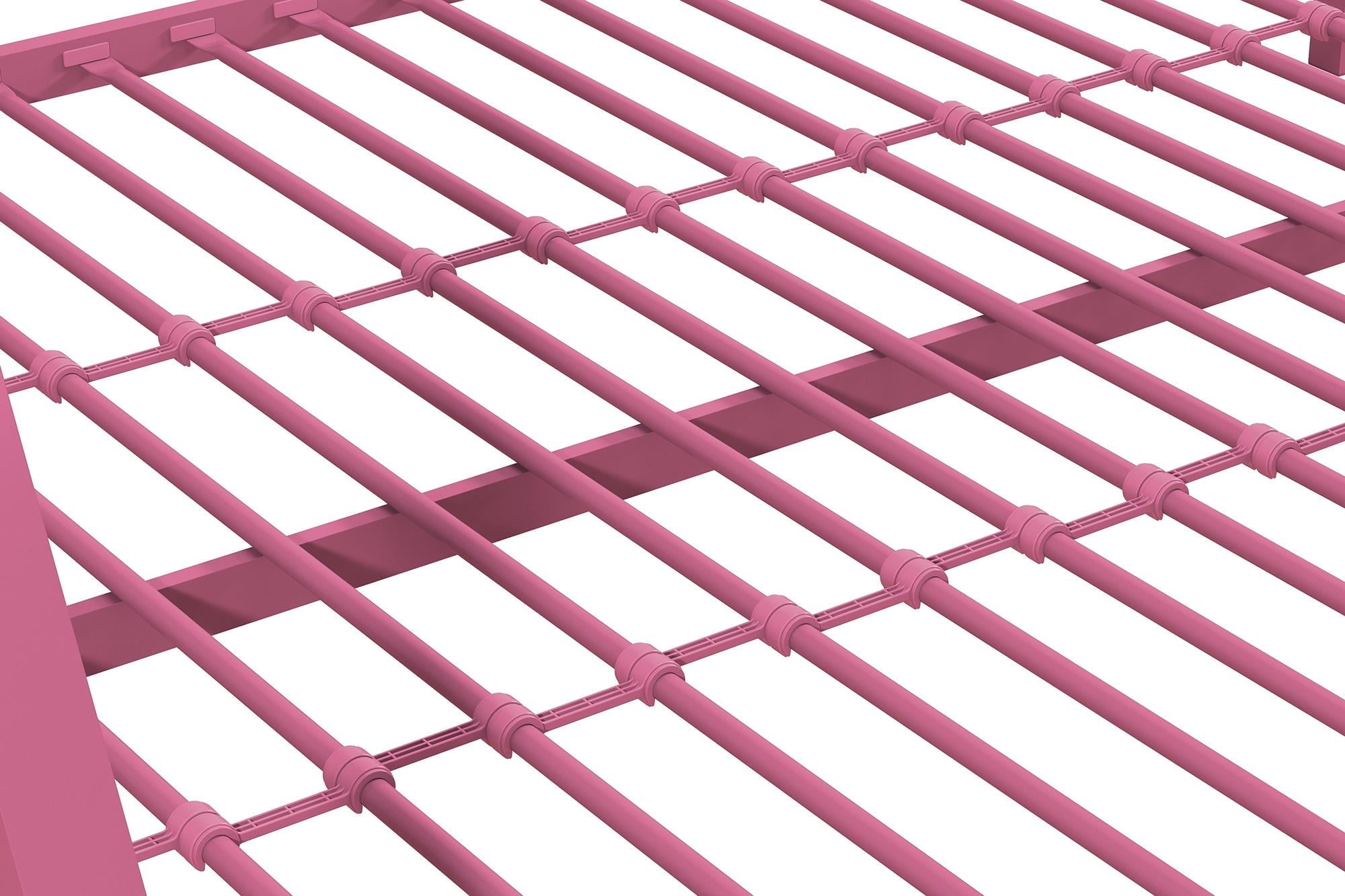 Mainstays Premium Twin over Full Metal Bunk Bed, Pink