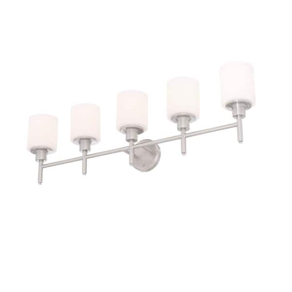 Aubrey 5-Light Satin Nickel Vanity Light