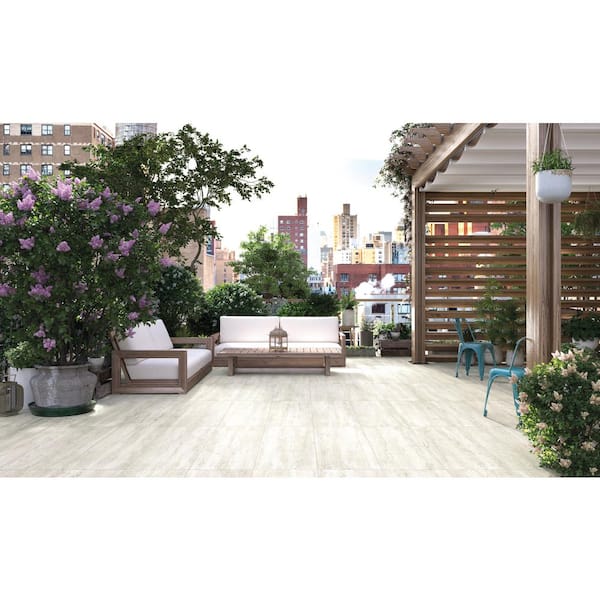 16 in. x 47 in. Caldera Blanca Matte Porcelain Paver Floor Tile (2-Pieces/10.44 sq. ft./Case)