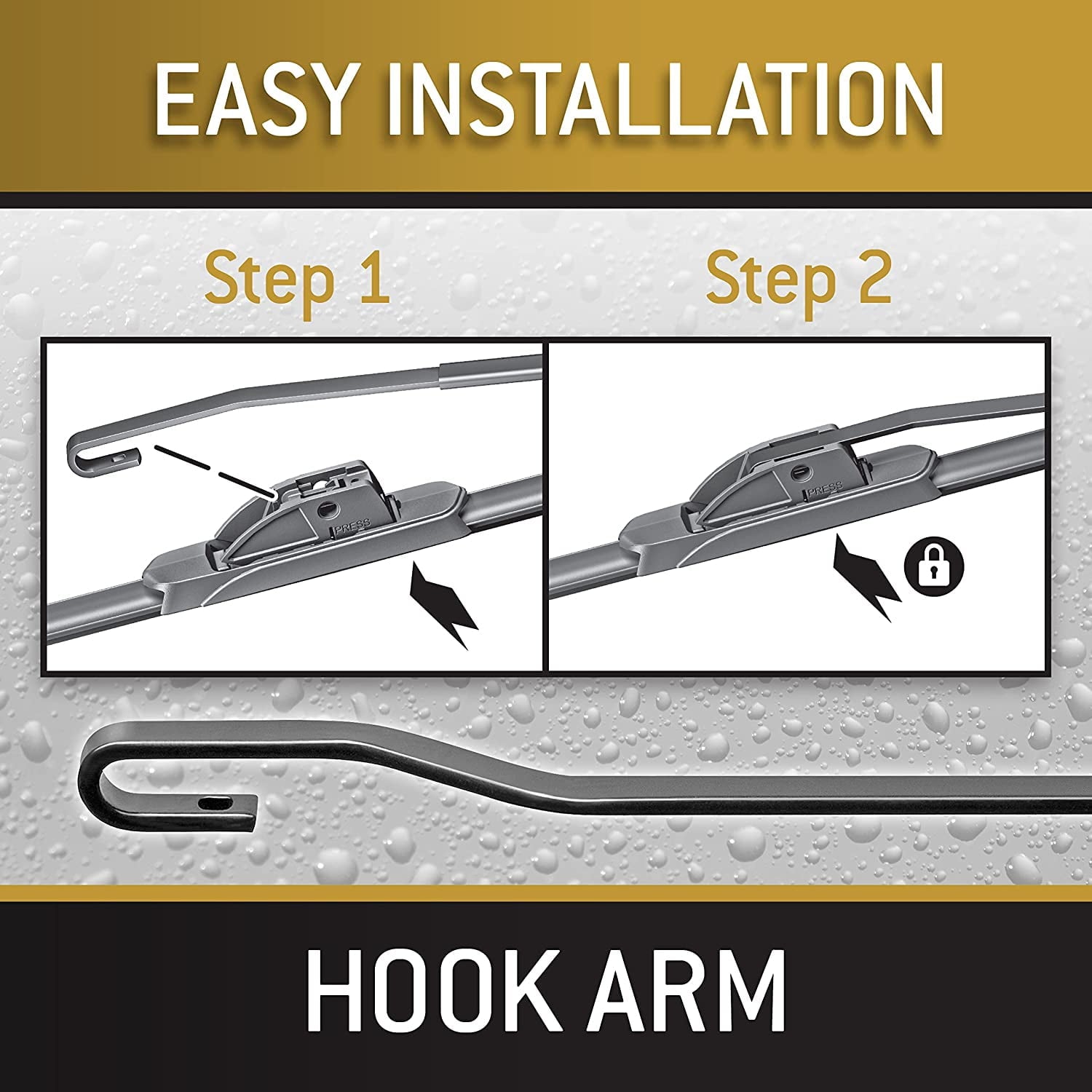 TRICO Gold 2 Pack All Weather Automotive Replacement Wiper Blades 24 and 24 Inch (18-2424)