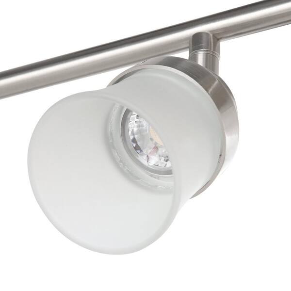 2.6 ft. 4-Light Brushed Nickel Integrated LED Fixed Track Lighting Kit