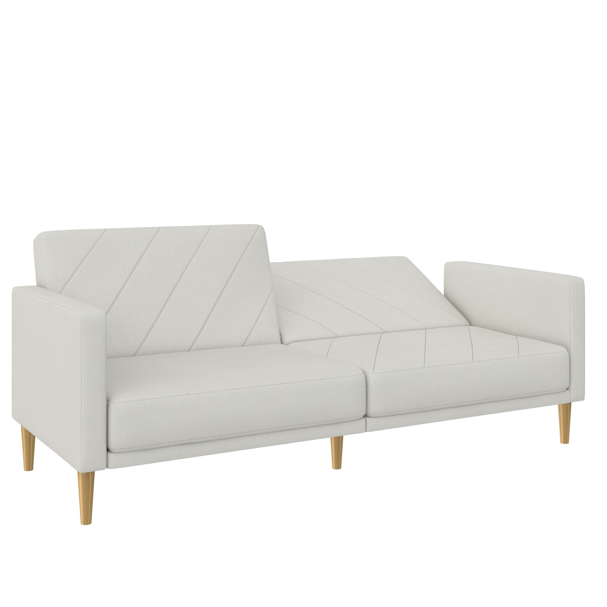 DHP Alicent Futon Sofa Bed and Couch Sleeper, Light Gray Linen